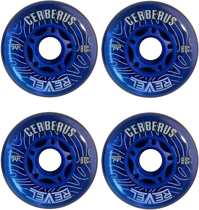 Alkali Revel Blue Indoor X-Soft 74A Roller Inline Hockey Wheels - 59mm, 68mm, 72mm, 76mm & 80mm Hi-Lo - Image 1